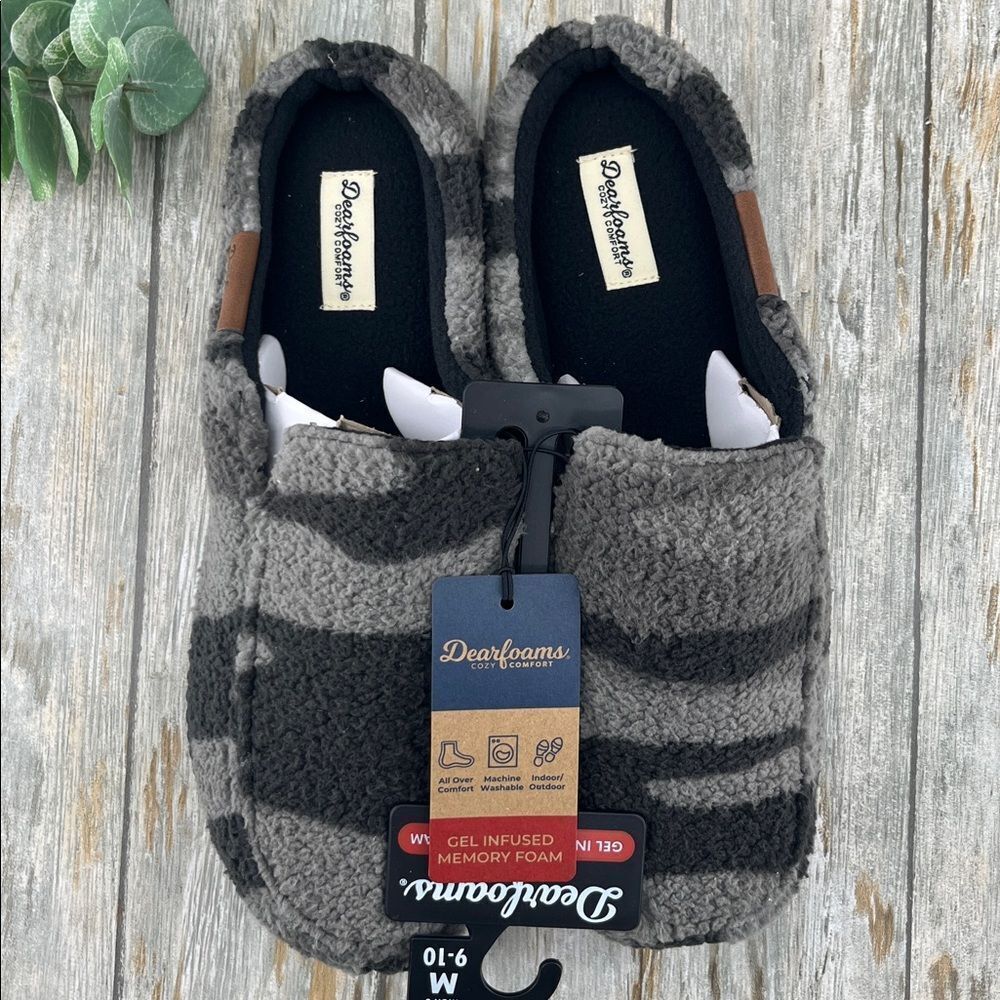 Dearfoams Cozy Comfort Notch Clog Slippers Indoor Outdoor Size M 9-10